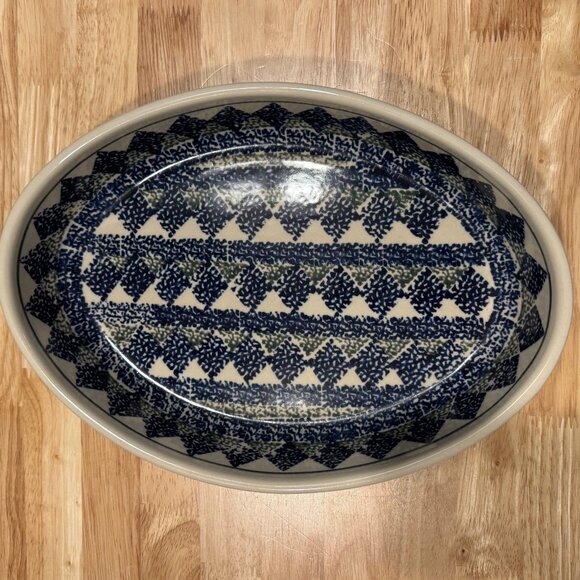 Vintage Boleslawiec Polish Pottery Oval 8.5” x 12” x 2" Serving Casserole Dish - Picture 3 of 6
